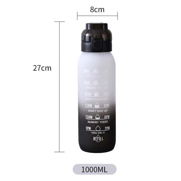 Bình nước thể thao dung tích lớn 1000ml bằng Tritan màu chuyển sắc ngoài trời