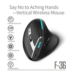 ZELOTES F36 Chuột không dây dọc 9 phím, thiết kế công thái học, lập trình, Bluetooth kép + 2.4G, F36 (Trắng), F36 (Đen)