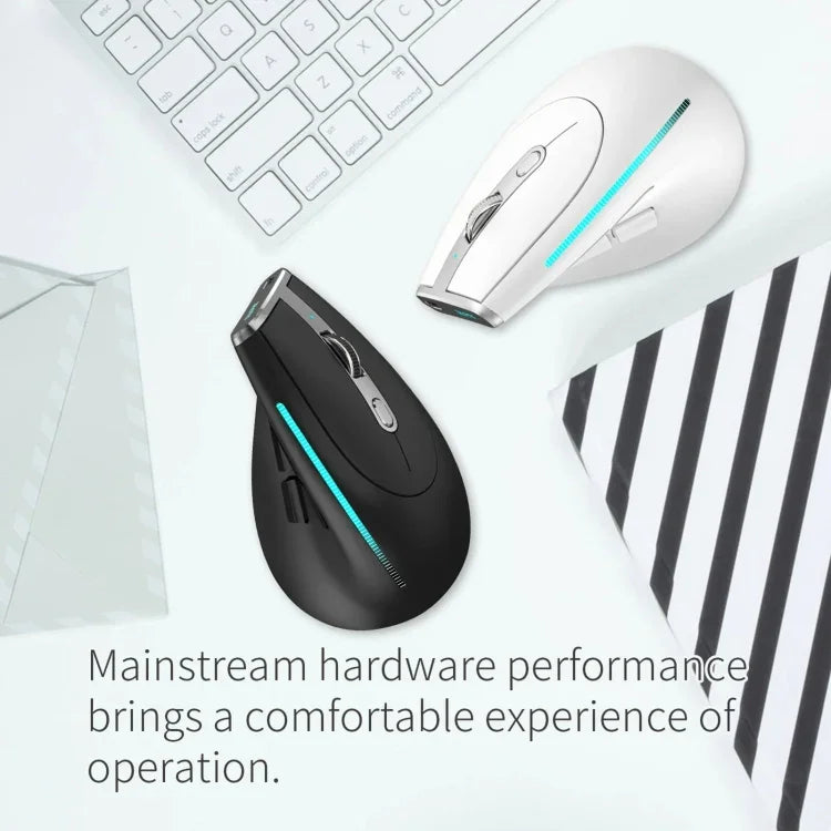 ZELOTES F36 Chuột không dây dọc 9 phím, thiết kế công thái học, lập trình, Bluetooth kép + 2.4G, F36 (Trắng), F36 (Đen)