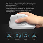 ZELOTES F36 Chuột không dây dọc 9 phím, thiết kế công thái học, lập trình, Bluetooth kép + 2.4G, F36 (Trắng), F36 (Đen)