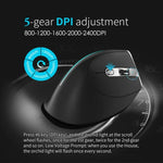 ZELOTES F36 Chuột không dây dọc 9 phím, thiết kế công thái học, lập trình, Bluetooth kép + 2.4G, F36 (Trắng), F36 (Đen)