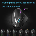 ZELOTES F36 Chuột không dây dọc 9 phím, thiết kế công thái học, lập trình, Bluetooth kép + 2.4G, F36 (Trắng), F36 (Đen)