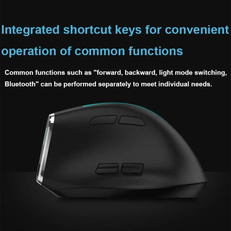 ZELOTES F36 Chuột không dây dọc 9 phím, thiết kế công thái học, lập trình, Bluetooth kép + 2.4G, F36 (Trắng), F36 (Đen)