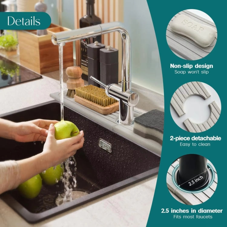 Thảm hút nước đá tảo khô nhanh cho bếp, phòng tắm, vòi nước, bồn rửa, 40x10cm+10x10cm, 60x10cm+10x10cm