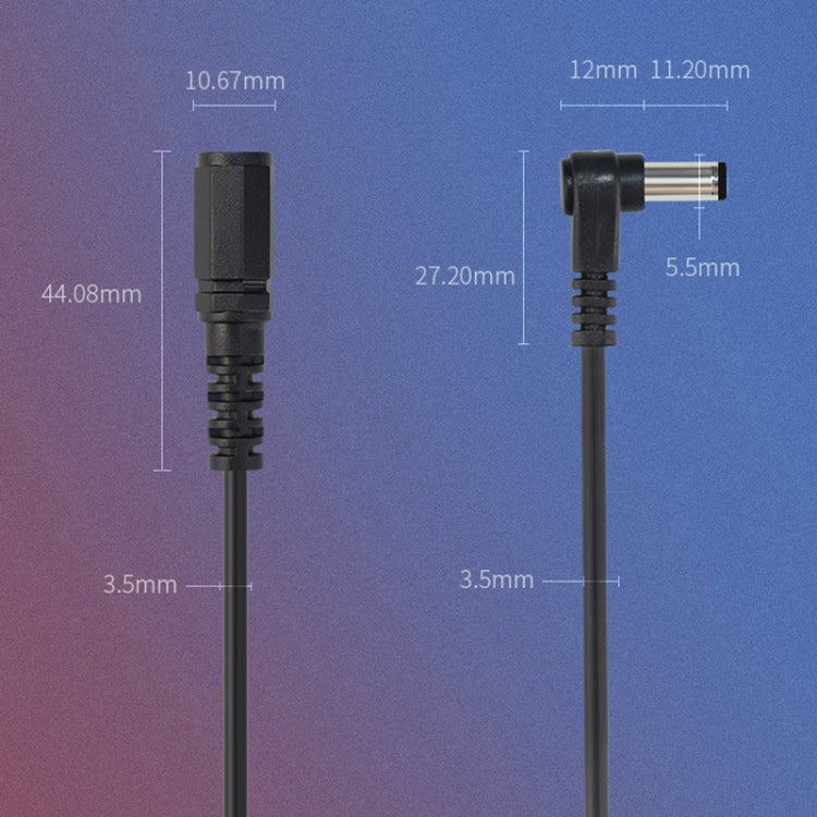2 chiếc cáp chuyển đổi DC 5.5 x 2.1mm thẳng sang cong, dây nối nguồn đực sang cái, B1-2