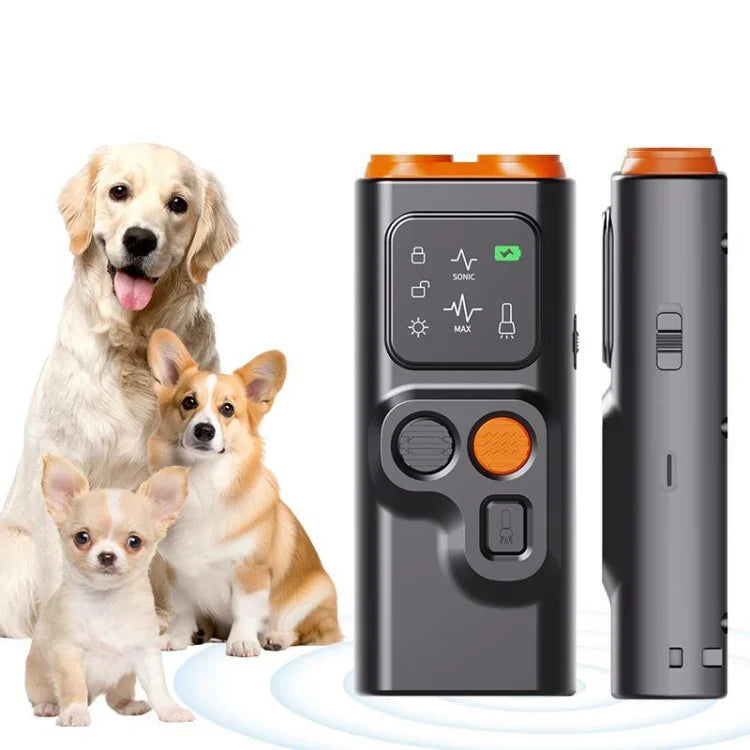 Thiết Bị Đuổi Chó Ngăn Sủa Siêu Âm Đầu Đôi Có Đèn LED Công Suất Cao, P7