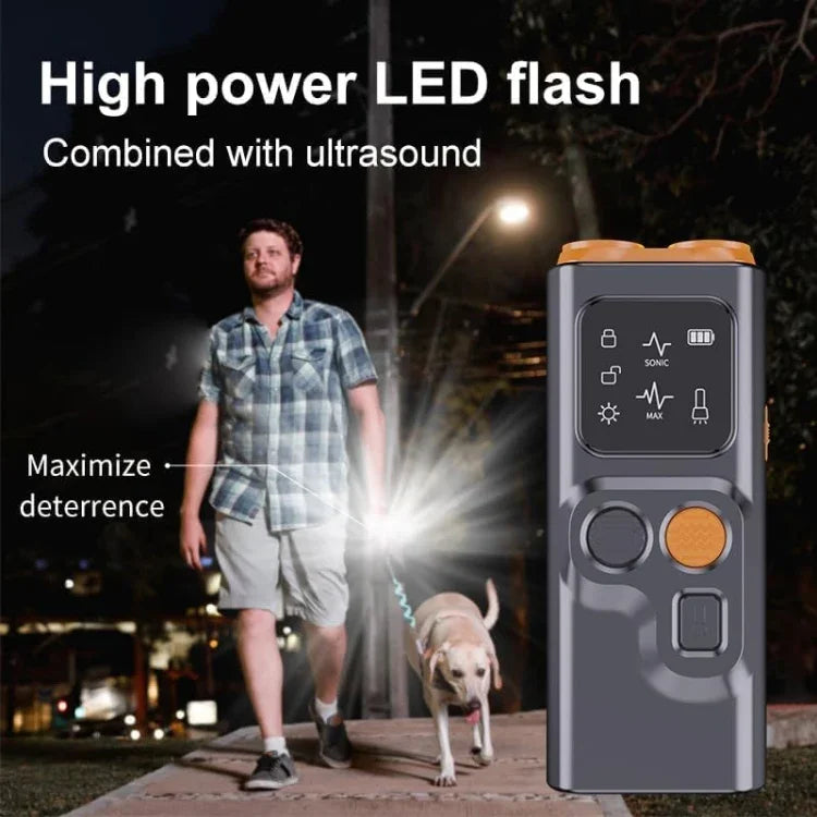 Thiết Bị Đuổi Chó Ngăn Sủa Siêu Âm Đầu Đôi Có Đèn LED Công Suất Cao, P7