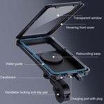 Bicycle Fixed Rotatable Waterproof Cell Phone Navigation Bracket, Handlebar Model, Rearview Mirror Model