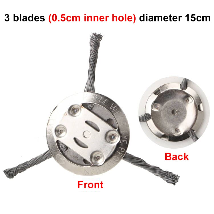 Steel Wire Weeding Wheel Twisted Wire Weeding Disc Mower Blade Accessories, 3-heads, 6-heads