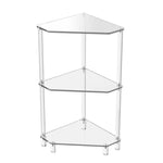 Bàn góc tường acrylic 3 tầng đa giác cho phòng khách, bếp, phòng tắm, lưu trữ, mã YX140