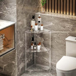 Bàn góc tường acrylic 3 tầng đa giác cho phòng khách, bếp, phòng tắm, lưu trữ, mã YX140