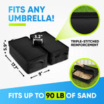 Patio Parasol Fixed Sandbag Oxford Cloth Waterproof Cover, Split Square