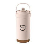 Cốc giữ nhiệt bằng thép không gỉ 316 có thể mang theo cốc cà phê đôi có ống hút, 500ml