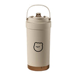 Cốc giữ nhiệt bằng thép không gỉ 316 có thể mang theo cốc cà phê đôi có ống hút, 500ml
