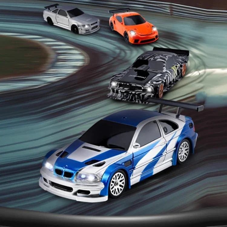 Xe điều khiển từ xa mini 4WD trượt tỷ lệ 1:43, 4301 Mustang đen, 4302 M3 xanh, 4303 911 cam, 4304 GTR bạc, 4301G Mustang đen có con quay hồi chuyển, 4302G M3 xanh có con quay hồi chuyển, 4303G 911 cam có con quay hồi chuyển