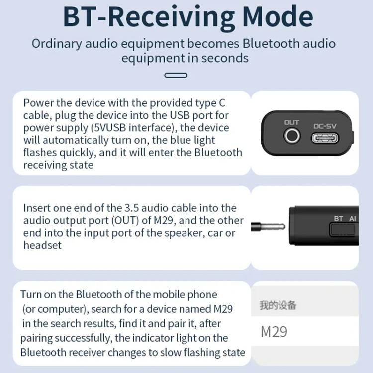 Bộ thu cách ly âm thanh Bluetooth 5.4 chống nhiễu giảm ồn, M29