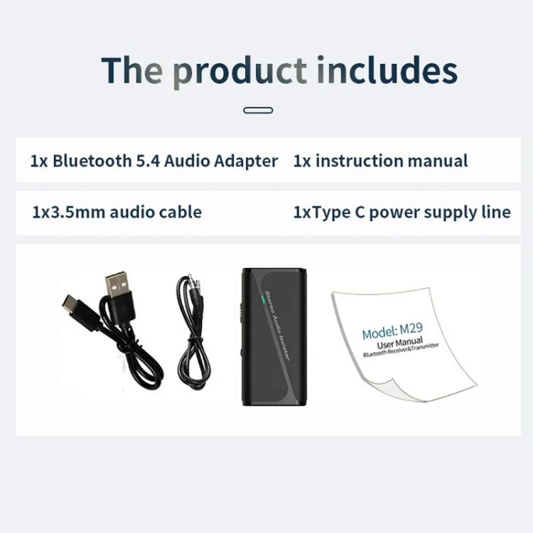 Bộ thu cách ly âm thanh Bluetooth 5.4 chống nhiễu giảm ồn, M29