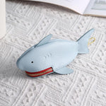 Hallmo Universal Shark-Shaped Key Protective Cover Multifunctional Car Key Storage Bag, Dark Blue, Light Blue
