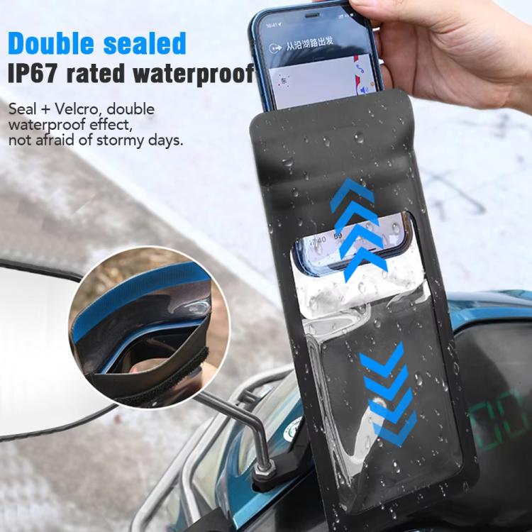Túi đựng điện thoại chống nước gắn xe đạp, xoay 360 độ, giá đỡ điện thoại xe máy, kiểu gắn tay lái và gương chiếu hậu