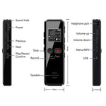 Máy ghi âm mini HD phỏng vấn màn hình LCD 0.9 inch, máy nghe nhạc MP3 sạc USB, 8GB, 16GB, 32GB, 64GB
