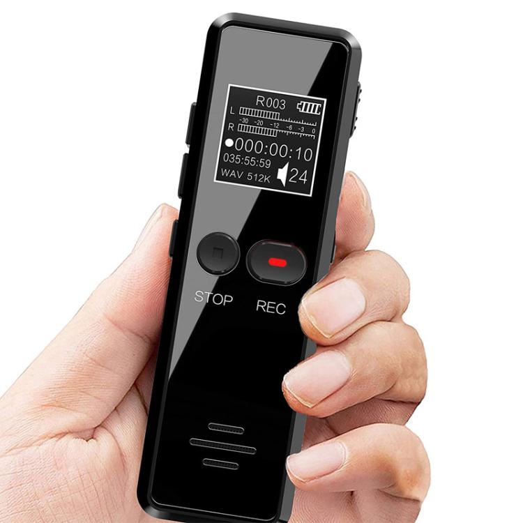 Máy ghi âm mini HD phỏng vấn màn hình LCD 0.9 inch, máy nghe nhạc MP3 sạc USB, 8GB, 16GB, 32GB, 64GB