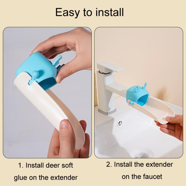 Dụng cụ mở rộng vòi nước hình hươu hoạt hình cho trẻ em, chống bắn nước trong gia đình