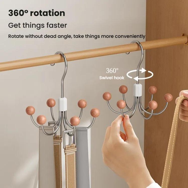 Móc treo túi quần áo tủ quần áo xoay 360 độ 6 móc, móc đa năng để đồ lót và quần áo