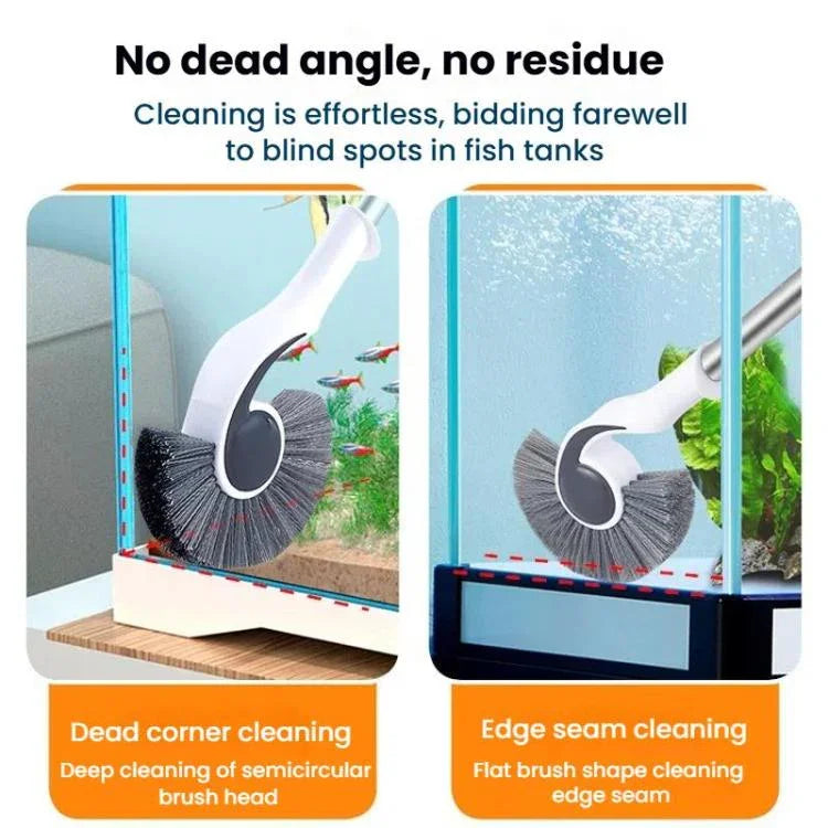 Bàn chải bể cá cán dài làm sạch tảo, dụng cụ làm sạch thành trong bể cá, 95cm, 125cm, 157cm