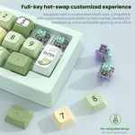 MKESPN W908 Bàn phím cơ chơi game không dây ba chế độ, hot-swap, định nghĩa macro, đèn nền RGB