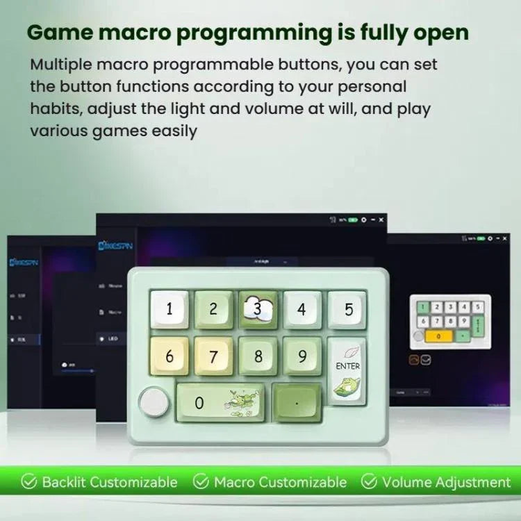 MKESPN W908 Bàn phím cơ chơi game không dây ba chế độ, hot-swap, định nghĩa macro, đèn nền RGB