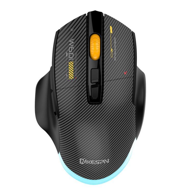 MKESPN W601 Chuột chơi game không dây ba chế độ im lặng, macro, sợi carbon, 12800DPI, Bluetooth