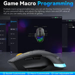 MKESPN W601 Chuột chơi game không dây ba chế độ im lặng, macro, sợi carbon, 12800DPI, Bluetooth