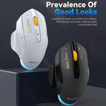MKESPN W601 Chuột chơi game không dây ba chế độ im lặng, macro, sợi carbon, 12800DPI, Bluetooth