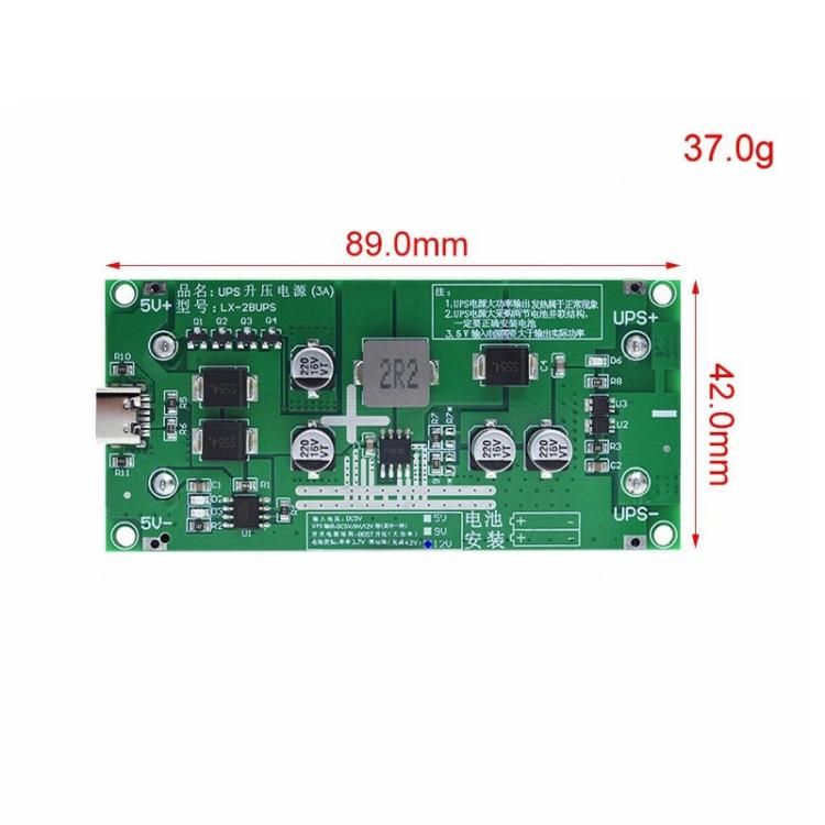Mô-đun sạc tăng áp pin lithium UPS18650 công suất cao 15W 3A, 5V, 9V, 12V
