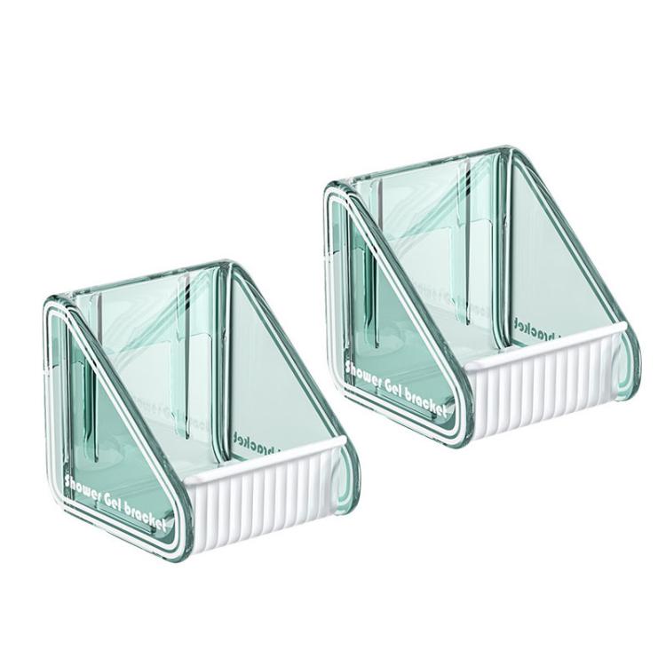 2 chiếc/gói giá đựng gel tắm dầu gội gắn tường có thể điều chỉnh khoảng cách lỗ