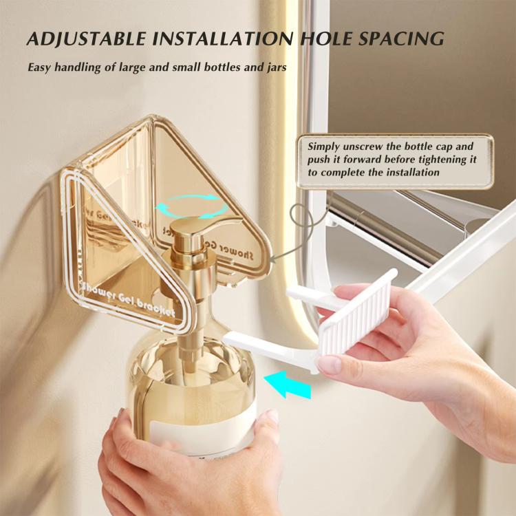 2 chiếc/gói giá đựng gel tắm dầu gội gắn tường có thể điều chỉnh khoảng cách lỗ