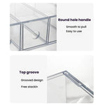 Hộp đựng đồ để bàn acrylic có 4 ngăn kéo, hộp trưng bày kính xếp chồng, hộp đựng cọ trang điểm và văn phòng phẩm, 27x17.5x7.3cm