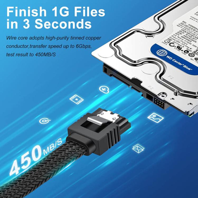 Cáp nguồn ổ cứng máy tính SATA3.0 có lớp bọc nhôm chống nhiễu, dài 0.5m