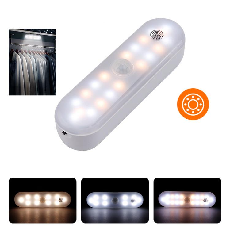 Đèn tủ LED cảm biến chuyển động từ tính có thể sạc lại, 20 LED, 3 nhiệt độ màu, A68-3A-11cm
