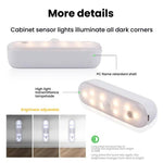 Đèn tủ LED cảm biến chuyển động từ tính có thể sạc lại, 20 LED, 3 nhiệt độ màu, A68-3A-11cm