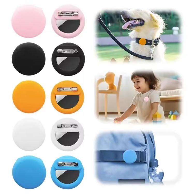 Ốp silicone tròn cho AirTag thế hệ 2 / AirTag thế hệ 1, kèm ghim an toàn giấu bên trong quần áo, giày dép