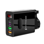 2 USB+2 Type-C Digital Display Mobile Phone Multi-port Charger, EU Plug Black, US Plug Black, UK Plug Black, EU Plug White, US Plug White, UK Plug White