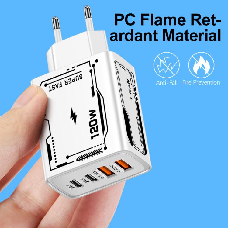 Sạc đa cổng điện thoại di động 2 USB + 2 PD Type-C 2A