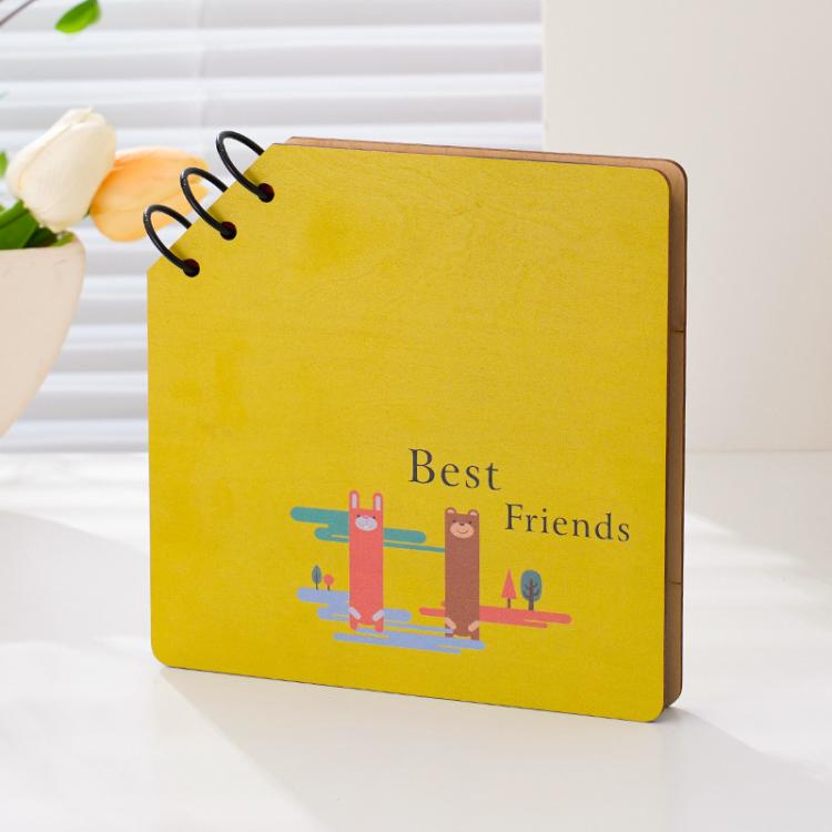 Album kỷ niệm vuông bằng gỗ tự làm cho trẻ em, album ảnh tăng trưởng, sách ảnh hoạt hình, bạn thân nhất, hạnh phúc, chỉ dành cho bạn, tình yêu mãi mãi
