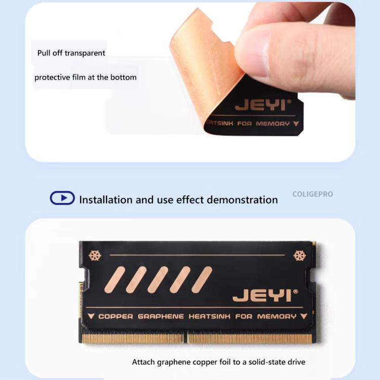 2 miếng / gói tản nhiệt bộ nhớ laptop bằng đồng nguyên chất graphene JEYI cho DDR5 DDR4 DDR3