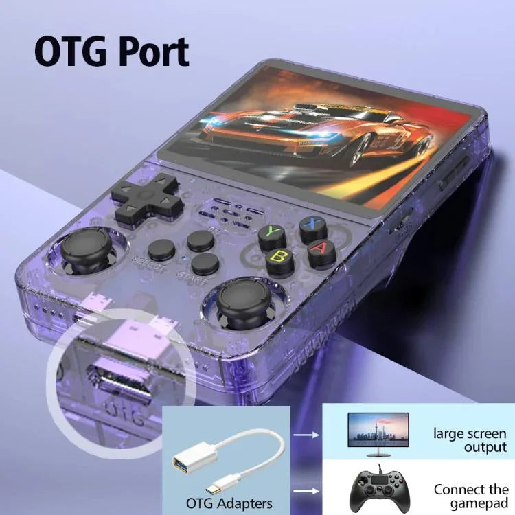 Máy chơi game cầm tay R36S Retro hệ điều hành Linux, màn hình 3.5 inch, phiên bản thẻ TF đơn, 64G, 128G