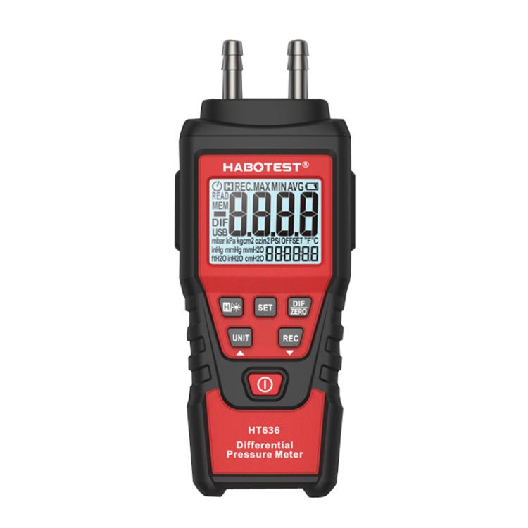 Máy đo áp suất vi sai chính xác cao HABOTEST HT636, máy đo vi áp kỹ thuật số, HT636