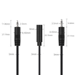 Cáp đơn Mono 2 chân AUX đầu đơn dây loa dây nguồn âm thanh, dài 25cm, đực 2.5mm, cái 2.5mm, đực 3.5mm, cái 3.5mm