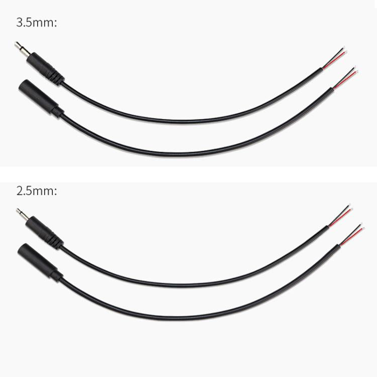 Cáp đơn Mono 2 chân AUX đầu đơn dây loa dây nguồn âm thanh, dài 25cm, đực 2.5mm, cái 2.5mm, đực 3.5mm, cái 3.5mm