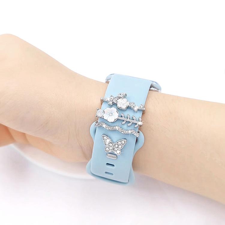 Bộ 4 chiếc / Bộ dây đeo đồng hồ thông minh silicone rộng 22mm với vòng trang trí kim loại